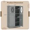 Costway Bathroom Storage Cabinet Linen Storage Cabinet with Doors and Adjustable Shelves Black/Grey/Brown/White